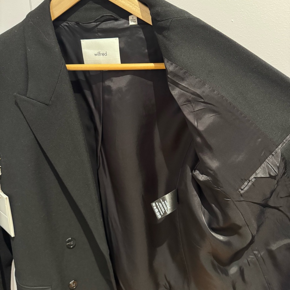 NWT Wilfred Classic Black Double-Breasted Destiny Blazer - Picture 5 of 7